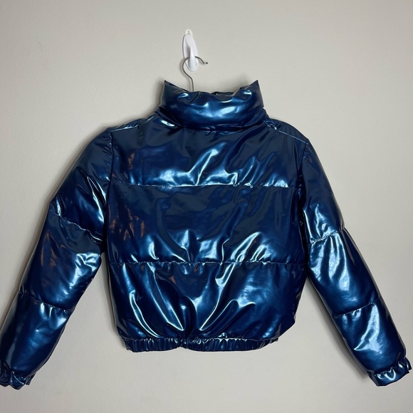 Brittany Deshields size 7 Blue metallic puffer coat - Picture 6 of 6